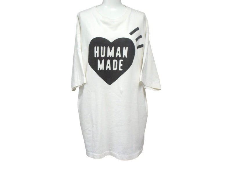 HUMAN MADE ヒューマンメイド DAILY S/S T-SHIRT 半袖Tシャツ サイズXL ハートロゴ ホワイト コットン 美品 中古  66898 – Casanova Vintage