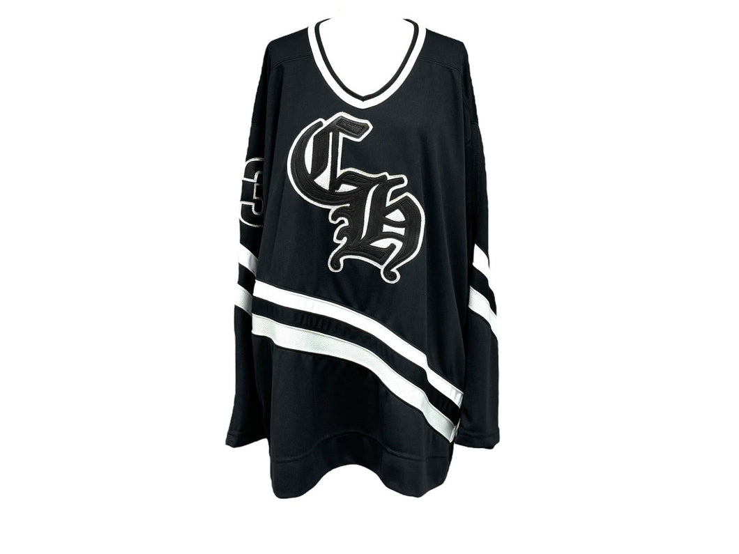 CHROME HEARTS クロムハーツ PPO HOCKEY JERSEY ホッケーシャツ サイズM レザークロスパッチ シルバー925 ブラック 美品 中古 66920