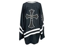 画像をギャラリービューアに読み込む, CHROME HEARTS クロムハーツ PPO HOCKEY JERSEY ホッケーシャツ サイズM レザークロスパッチ シルバー925 ブラック 美品 中古 66920