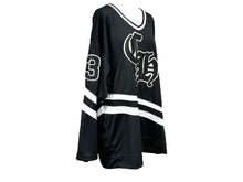 画像をギャラリービューアに読み込む, CHROME HEARTS クロムハーツ PPO HOCKEY JERSEY ホッケーシャツ サイズM レザークロスパッチ シルバー925 ブラック 美品 中古 66920