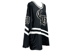 CHROME HEARTS クロムハーツ PPO HOCKEY JERSEY ホッケーシャツ サイズM レザークロスパッチ シルバー925 ブラック 美品 中古 66920