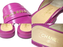 Load image into Gallery viewer, CHANEL シャネル × ファレルウィリアムス 19SS ミュール ローファー サンダル レザー G34846 パープル サイズ37 美品 中古 66921