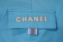 Load image into Gallery viewer, 極美品 CHANEL シャネル パンツ サイズ10 ココマーク ブランドロゴ ロゴボタン IDENTIFICATION ブルー 刺繍 中古 66944