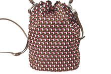 画像をギャラリービューアに読み込む, 極美品 PRADA プラダ ハンドバッグ 1N1864 巾着 ミニバッグ 総柄 マルチカラー ナイロン 中古 66945