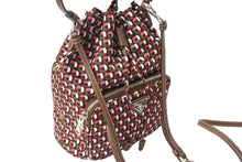 画像をギャラリービューアに読み込む, 極美品 PRADA プラダ ハンドバッグ 1N1864 巾着 ミニバッグ 総柄 マルチカラー ナイロン 中古 66945