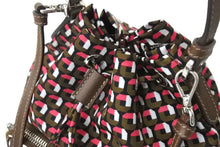 画像をギャラリービューアに読み込む, 極美品 PRADA プラダ ハンドバッグ 1N1864 巾着 ミニバッグ 総柄 マルチカラー ナイロン 中古 66945