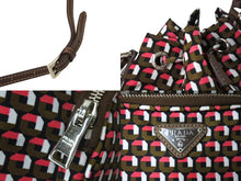 画像をギャラリービューアに読み込む, 極美品 PRADA プラダ ハンドバッグ 1N1864 巾着 ミニバッグ 総柄 マルチカラー ナイロン 中古 66945