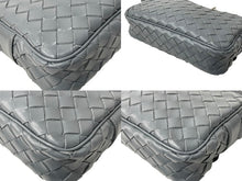 画像をギャラリービューアに読み込む, 極美品 BOTTEGAVENETA ボッテガヴェネタ イントレチャート カメラ バッグ ショルダーバッグ 710048 グレー レザー シルバー金具 中古 66949