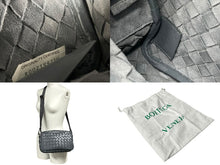 画像をギャラリービューアに読み込む, 極美品 BOTTEGAVENETA ボッテガヴェネタ イントレチャート カメラ バッグ ショルダーバッグ 710048 グレー レザー シルバー金具 中古 66949