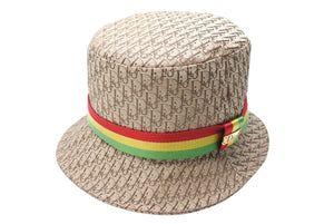 ChristianDior Bucket Hat Trotter Pattern Rasta TTK04010 Beige Red Yellow Green Size 58 66956