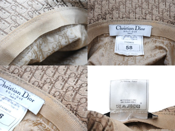 ChristianDior Bucket Hat Trotter Pattern Rasta TTK04010 Beige Red Yellow Green Size 58 66956