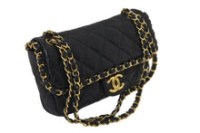 画像をギャラリービューアに読み込む, CHANEL シャネル ラグジュアリーライン マトラッセ チェーン ショルダーバッグ 14番台 アラウンド ブラック カーフスキン ゴールド金具 美品 中古 66962