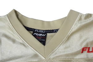 FUBU THE COLLECTION フブ ゲームシャツ ホッケーシャツ サイズXL ポリエステル ゴールド レッド メッシュ 美品 中古 66988