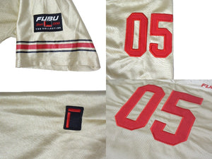 FUBU THE COLLECTION フブ ゲームシャツ ホッケーシャツ サイズXL ポリエステル ゴールド レッド メッシュ 美品 中古 66988