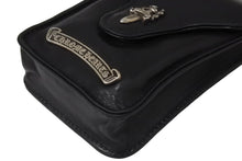 画像をギャラリービューアに読み込む, CHROME HEARTS クロムハーツ シガレットケース ダガー レザー ブラック シルバー925 美品 中古 67011
