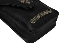 画像をギャラリービューアに読み込む, CHROME HEARTS クロムハーツ シガレットケース ダガー レザー ブラック シルバー925 美品 中古 67011