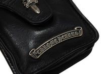 画像をギャラリービューアに読み込む, CHROME HEARTS クロムハーツ シガレットケース ダガー レザー ブラック シルバー925 美品 中古 67011