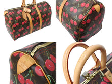 画像をギャラリービューアに読み込む, LOUIS VUITTON ルイヴィトン モノグラムチェリー キーポル45 ボストンバッグ M95011 村上隆 レッド ブラウン ロゴ 旅行バッグ 美品 中古 67018