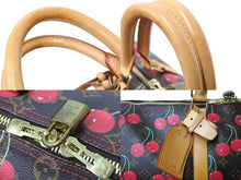 画像をギャラリービューアに読み込む, LOUIS VUITTON ルイヴィトン モノグラムチェリー キーポル45 ボストンバッグ M95011 村上隆 レッド ブラウン ロゴ 旅行バッグ 美品 中古 67018