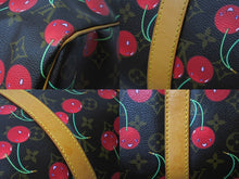 画像をギャラリービューアに読み込む, LOUIS VUITTON ルイヴィトン モノグラムチェリー キーポル45 ボストンバッグ M95011 村上隆 レッド ブラウン ロゴ 旅行バッグ 美品 中古 67018