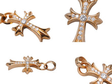 画像をギャラリービューアに読み込む, 極美品 CHROME HEARTS クロムハーツ 22K 22K スモールクロス withベイル パヴェダイヤ ペンダント 中古 67023