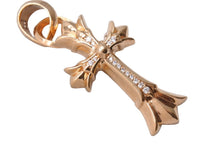Load image into Gallery viewer, 極美品 CHROME HEARTS クロムハーツ ダブルCHクロス Withベイル スモール パヴェダイヤ ル チャーム ペンダント 中古 67024