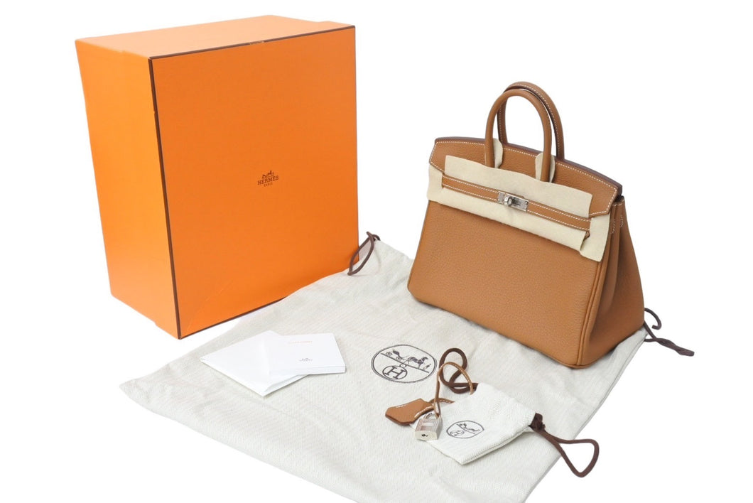 新品未使用 HERMES エルメス ハンドバッグ B刻印 バーキン25 ゴールド シルバー金具 トゴ 中古 67026