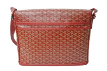 Load image into Gallery viewer, 極美品 GOYARD ゴヤール ショルダーバッグ グランブルーGM ヘリンボーン柄 PVC レザー レッド シルバー金具 中古 67032