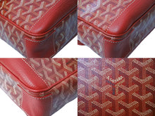 Load image into Gallery viewer, 極美品 GOYARD ゴヤール ショルダーバッグ グランブルーGM ヘリンボーン柄 PVC レザー レッド シルバー金具 中古 67032