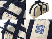 画像をギャラリービューアに読み込む, CHANEL シャネル スポーツライン ボストンバッグ ココマーク ロゴ 7番台 ナイロン ベージュ ブラック 美品 中古 67034