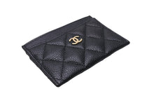 画像をギャラリービューアに読み込む, 新品未使用 CHANEL シャネル カードケース ココマーク キャビアスキン シリアルランダム ブラック ゴールド金具 中古 67035