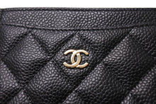 画像をギャラリービューアに読み込む, 新品未使用 CHANEL シャネル カードケース ココマーク キャビアスキン シリアルランダム ブラック ゴールド金具 中古 67035