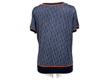 画像をギャラリービューアに読み込む, Christian Dior クリスチャンディオール フライトライン トロッター柄 半袖Ｔシャツ ネイビー オレンジ レーヨン ポリウレタン 6P16155021 サイズ40 美品 中古 67039