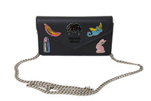 画像をギャラリービューアに読み込む, PRADA プラダ バッチ チェーン ショルダーバッグ ブラック SAFFIANO SMALTO レザー サフィアーノ 1DH044 ロゴ シルバー金具 美品 中古 67044