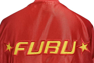 極美品 FUBU THE COLLECTION フブ ゲームシャツ ホッケーシャツ サイズF ポリエステル レッド イエロー メッシュ 中古 67069