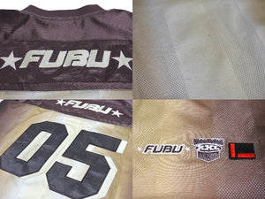 FUBU THE COLLECTION フブ ゲームシャツ ホッケーシャツ サイズXXL ポリエステル ブラウン アイボリー メッシュ 美品 中古 67070