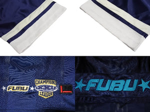 FUBU THE COLLECTION フブ ゲームシャツ ホッケーシャツ サイズXL ポリエステル ブルー ネイビー ホワイト メッシュ 美品 中古 67073