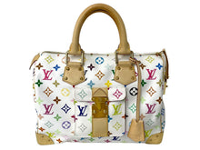 画像をギャラリービューアに読み込む, 極美品 LOUIS VUITTON ルイヴィトン ハンドバッグ スピーディ30 村上隆 M92643 PVC レザー ホワイト マルチカラー 中古 67078