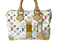 画像をギャラリービューアに読み込む, 極美品 LOUIS VUITTON ルイヴィトン ハンドバッグ スピーディ30 村上隆 M92643 PVC レザー ホワイト マルチカラー 中古 67078
