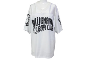 BILLIONAIRE BOYS CLUB ビリオネアボーイズクラブ ゲームシャツ サイズM メッシュ ロゴ プリント ホワイト ポリエステル 美品 中古 67088