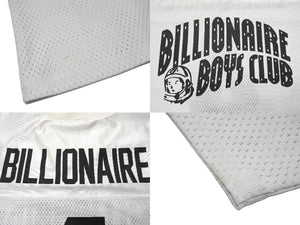 BILLIONAIRE BOYS CLUB ビリオネアボーイズクラブ ゲームシャツ サイズM メッシュ ロゴ プリント ホワイト ポリエステル 美品 中古 67088