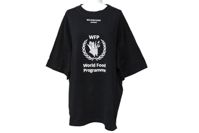 BALENCIAGA バレンシアガ World Food Programme WFP 半袖Ｔシャツ サイズM 541874 コットン ブラック 18AW 美品 中古 67090