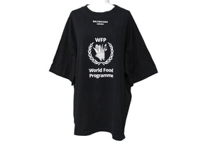 BALENCIAGA バレンシアガ World Food Programme WFP 半袖Ｔシャツ サイズM 541874 コットン ブラック 18AW 美品 中古 67090