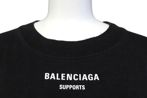 BALENCIAGA バレンシアガ World Food Programme WFP 半袖Ｔシャツ サイズM 541874 コットン ブラック 18AW 美品 中古 67090