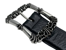Load image into Gallery viewer, ChromeHearts クロムハーツ フィリグリーOTJ1.5 ベルト レザー シルバー925 ブラック サイズ36 美品 中古 67093