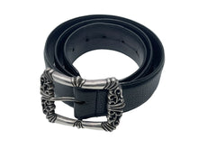 画像をギャラリービューアに読み込む, ChromeHearts クロムハーツ フィリグリーOTJ1.5 ベルト レザー シルバー925 ブラック サイズ36 美品 中古 67094