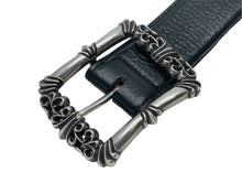 画像をギャラリービューアに読み込む, ChromeHearts クロムハーツ フィリグリーOTJ1.5 ベルト レザー シルバー925 ブラック サイズ36 美品 中古 67094