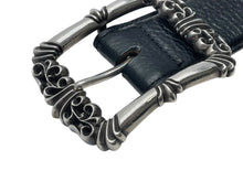 画像をギャラリービューアに読み込む, ChromeHearts クロムハーツ フィリグリーOTJ1.5 ベルト レザー シルバー925 ブラック サイズ36 美品 中古 67094