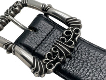 画像をギャラリービューアに読み込む, ChromeHearts クロムハーツ フィリグリーOTJ1.5 ベルト レザー シルバー925 ブラック サイズ36 美品 中古 67094