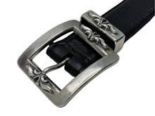 画像をギャラリービューアに読み込む, CHROME HEARTS クロムハーツ BLT OTJ フィリグリー OTJレザー ベルト ブラック シルバー925 レザー サイズ38 美品 中古 67119